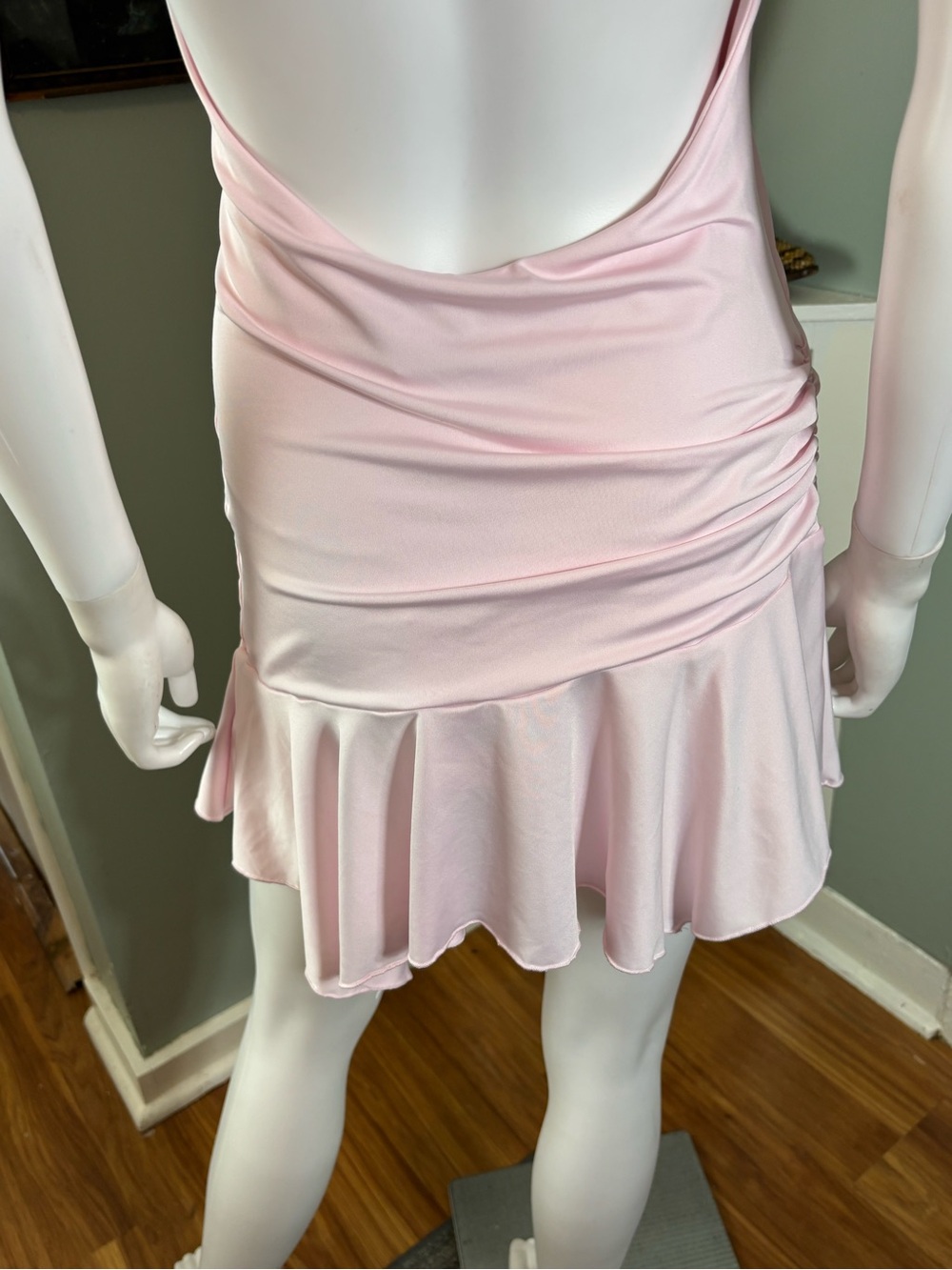 NWT New Not Your Fan Cut Out Pale Pink Mini Dress One Shoulder Sz 6 - Picture 11 of 12
